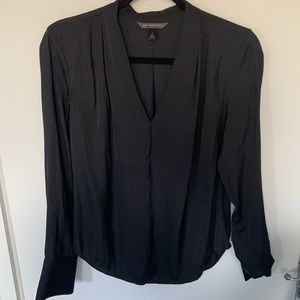 Banana Republic Black satin v-neck blouse